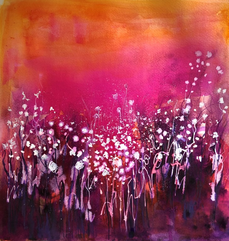 Garden of Hope 02 - Works on paper: Paintings/Landscapes: water mixed media, 14"×14", USD 450